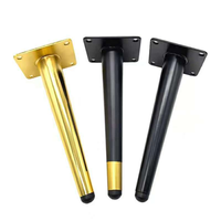 Pieds de canapé coniques en fer poli doré de 17 cm, vente chaude, pieds de canapé ronds en fer