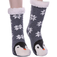 Chaussettes décontractées épaisses mi-mollet en acrylique antidérapantes pour femme, motif pailleté, thème Noël (Père Noël, ours, chien), collection Hiver 2026, vente en gros Yiwu