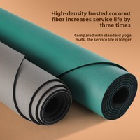 Tapis de yoga semi-ovale en coquille de noix de coco, en caoutchouc naturel PU, antidérapant, résistant à l'usure, absorbant la transpiration, 183 cm, pour la remise en forme, la danse, le sport, la maison