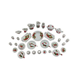 40 Pcs Set Peralatan Makan Miniatur Keramik Aksesoris Rumah Boneka Peralatan Makan Kecil Hadiah Promosi - Product Image 5