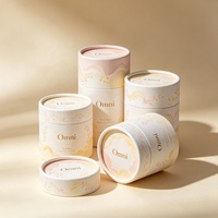 Boîte cylindrique en carton kraft de luxe écologique avec logo personnalisé pour l'emballage de nourriture, de thé, de café, de bougies, de cosmétiques, de parfums, de flacons