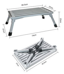 Tapis antidérapant, échelle pliante en aluminium, plateforme de travail, marchepied, marchepied pour <span class=keywords><strong>la</strong></span> maison, <span class=keywords><strong>caravane</strong></span> - Product Image 1