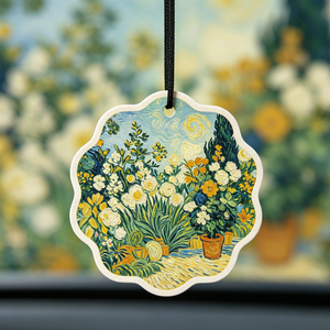 Diffuseur <span class=keywords><strong>d</strong></span>'<span class=keywords><strong>air</strong></span> <span class=keywords><strong>pour</strong></span> voiture inspiré de <span class=keywords><strong>Van</strong></span> Gogh, motif ciel étoilé, fleurs impressionnistes - Product Image 1