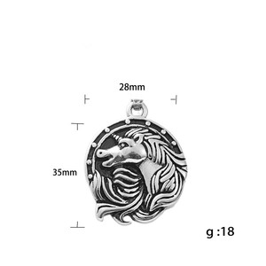Collier pendentif licorne en acier inoxydable pour homme, design animal rétro 190105 - Product Image 5