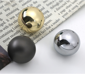 Poignées de tiroir rondes ovales en or brillant noir pour meubles de placard, style scandinave, petites poignées - Product Image 6