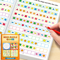 Livre d'activités de puzzle mixtes pour enfants, entraînement à l'attention visuelle, recherche et découverte, entraînement cérébral
