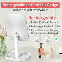 Miroir de maquillage éclairé à écran tactile pliable de haute qualité M13, nouvelle conception, gradateur infini, verre haute définition, grossissement 10x