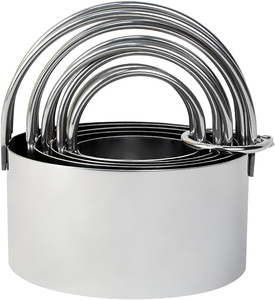Lot de 8 emporte-pièces personnalisés en acier inoxydable argenté, écologiques, avec poignée, pour donuts, biscuits et pâtisseries - Product Image 3