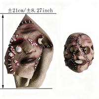 Masque d'horreur en latex réaliste à trois grimaces de fantôme pour fête costumée d'Halloween Nicro