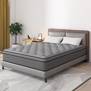 Colchón King Hybrid Euro-top de 34 cm con resortes encapsulados, espuma viscoelástica en gel y capa de espuma de alta densidad, firmeza media. - Product Image 1