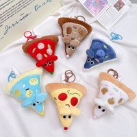 Porte-clés en peluche souris pizza mignonne et grinçante, breloque de sac amusante en forme de rat pizza, cadeau de fête d'anniversaire pour enfants, cadeau de vacances