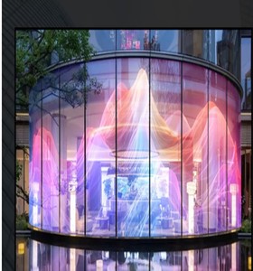 Pantalla LED flexible transparente holográfica para columna - Product Image 4