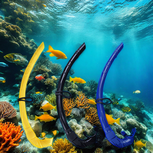 <strong>Silicone</strong> Snorkel Tube for Adults Diving Spearfishing <strong>Underwater</strong> Exploration with Free Diving Float Line Free Diving Snorkel - Product Image 2