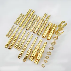 Factory spot straight cheap crown spring pin socket connector welding wire terminal male and female plug PIN