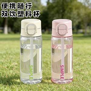 Vaso de agua portátil de plástico Yoshimi con pajita sin BPA para estudiantes escolares 500 ml - Product Image 1