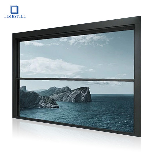 Customized Motorized Electric Vertical Sliding Lifting Aluminium Glass Window Large Size Automatic Lift up Guillotine Windows