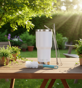 Vaso térmico VANOW de acero inoxidable de 20 oz con pajita y cepillo para viaje - Product Image 2