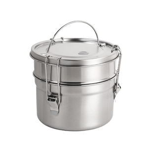 DFL01 Recipiente de Almacenamiento de Alimentos de Acero Inoxidable 304, Lonchera Redonda de Doble Capa, Perfecta para Acampar - Product Image 2