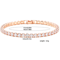 Bracelet Tennis en Zircon Mode Whoselase, Argenté, avec Pierres Carrées Blanches Scintillantes en CZ, Bijou de Mariage pour Femmes et Filles, Idéal Cadeau