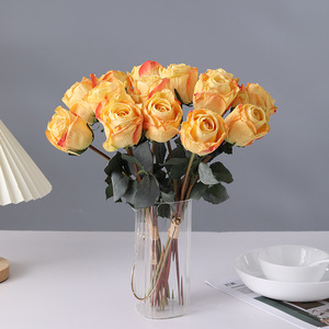 Ramo de Rosas Artificiales con 7 Tallos, Borde Deshilachado, Flores Vintage de Lujo para Decoración de Bodas, Hogar y Exteriores, Venta al Por Mayor - Product Image 3