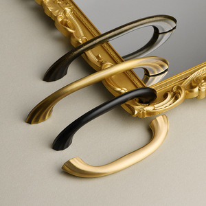 Drawer cabinet wardrobe <b>door</b> handles curved antique <b>copper</b> handles cabinet <b>door</b> modern minimalist brass handles - Product Image 1