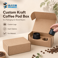 Boîte à dosettes de café en kraft personnalisée, boîte en papier écologique pour l'absorption des chocs et le rangement des tasses à café et autres petits objets
