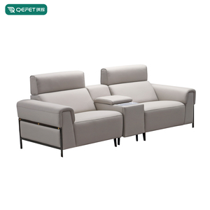 Space Saving <strong>2</strong> <strong>Seater</strong> with Theater Console Multi-Functional Recliner Electric Genuine Leather Sofa Set for Home Living Room - Product Image 1