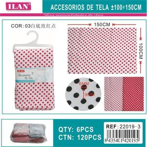 Ilan Polka Dot Fabric 100x150cm White <b>Red</b> Dots Craft <b>Material</b> - Product Image 1