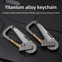 Porte-clés mousqueton léger en alliage de titane avec pendentif couteau EDC Express pour hommes