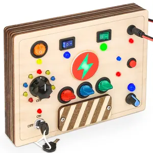 Монтессори, доска для игр, сенсорные игрушки со светодиодными кнопками, подключаемые провода для мальчиков и девочек, Обучающие