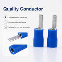 Borne de connexion isolée DBV bleue à sertir, borne plate pour câblage électrique