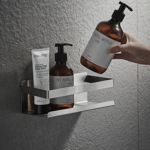 Mensola <span class=keywords><strong>doccia</strong></span> autoadesiva nero opaco in acciaio inox <span class=keywords><strong>doccia</strong></span> Caddy <span class=keywords><strong>porta</strong></span> <span class=keywords><strong>Shampoo</strong></span> bagno - Product Image 6