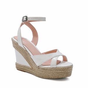 Sandales d'été à talons compensés pour <span class=keywords><strong>femme</strong></span>, Espadrilles en Crocodile bon marché, avec lanière bride à la cheville, vente en gros, 2021 - Product Image 2