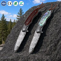 Couteau de poche tactique pliant Damas, couteau de chasse EDC multifonctionnel, couteau de survie utilitaire pour hommes, outil d'urgence DM017