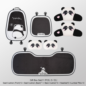 Coussin de siège de <span class=keywords><strong>voiture</strong></span> en peluche style dessin animé panda brodé et ensemble complet d'accessoires intérieurs pour printemps/automne/hiver, compatible avec la plupart des modè<span class=keywords><strong>les</strong></span> de véhicules - Product Image 4
