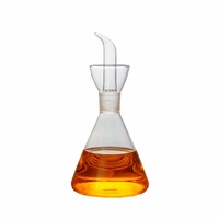 Bouteille d'huile de cuisine en verre borosilicate haute résistance avec couvercle anti-fuite latérale, pour sésame, assaisonnement, sauce soja, huile de piment, compatible micro-ondes, pour le camping