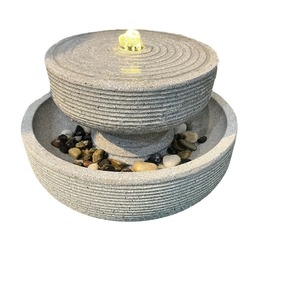 Fontaine de jardin extérieure Quanfangyuan gris clair 36,5x36,5x25,5cm, élément aquatique durable pour la décoration de cour et de balcon - Product Image 5