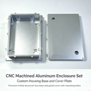 Boîtier en aluminium usiné de précision avec base et plaque de couvercle, boîtier électronique en aluminium usiné sur mesure à plusieurs trous - Product Image 3