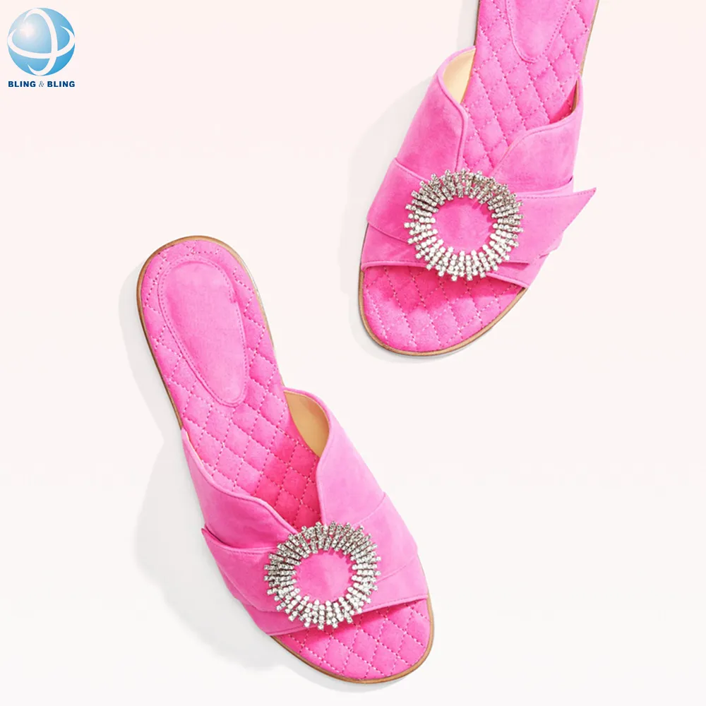 Boucles de broche d'ornement de chaussure en cristal rond en alliage de zinc pour les chaussures de femmes décoratives