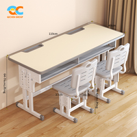Fournisseur mondial de chaises d'étudiant Production à haut volume Chaise de bureau d'école à usage intensif Conception à assemblage rapide Bureau d'école double