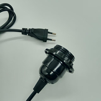 Cordon de lampe à prise européenne avec support de prise en bakélite 220V E27, câble en tissu pour appareils ménagers