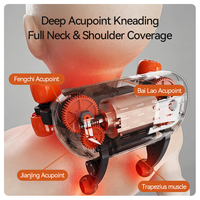 Masseur de cou et d'épaules Shiatsu portable rechargeable par USB avec batterie au lithium, chaleur, pétrissage intelligent et contrôle de la minuterie, en forme d'oreiller