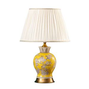 Luxury Ceramic <strong>Table</strong> <strong>Lamp</strong> with <strong>Funky</strong> Pink Bird and Flower Pattern Handmade Dome Shade Includes Power Outlet for Bedroom - Product Image 6