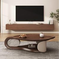 Table basse décorative moderne en forme de feuille, durable, pour salon et petits espaces, avec plateau et structure en MDF et peinture écologique