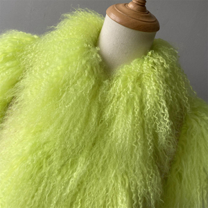 Gilet in <span class=keywords><strong>Tweed</strong></span> con finiture in vera pelliccia per donna Gilet da donna in misto lana senza maniche Gilet in <span class=keywords><strong>Tweed</strong></span> con pelliccia mongoliana - Product Image 3