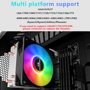 Disipador de Calor para CPU SNOWMAN de 2 Tubos de Cobre PWM 4 Pines 90mm Rgb Radiador para PC Intel <span class=keywords><strong>Lga</strong></span> 1700 <span class=keywords><strong>1200</strong></span> <span class=keywords><strong>115X</strong></span> AM4 Ventilador de Refrigeración Silencioso para CPU - Product Image 5