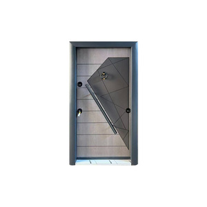 Puerta Turca de Seguridad con Acabado de Madera, Puerta Doble Exterior Antirrobo, Apertura Manual Plana, Hecha a Medida SFA 023 - Product Image 5