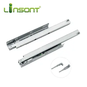 Linsont 22 인치 헤비 듀티 소프트 클로즈 전체 확장 바닥 자유 하단 마운트 서랍 슬라이드 공장