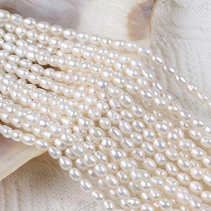 Perlas Blancas Naturales de Agua Dulce de Zhuji de 3-4 mm, Forma de Metro, Varios Grados para Joyería DIY, Cadenas de Perlas Sueltas para Usuarios de Xiaomi - Product Image 2