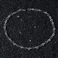 Collier à maillons Hip Hop pour hommes à la mode en acier inoxydable avec noeud géométrique Street Fashion plaqué or
